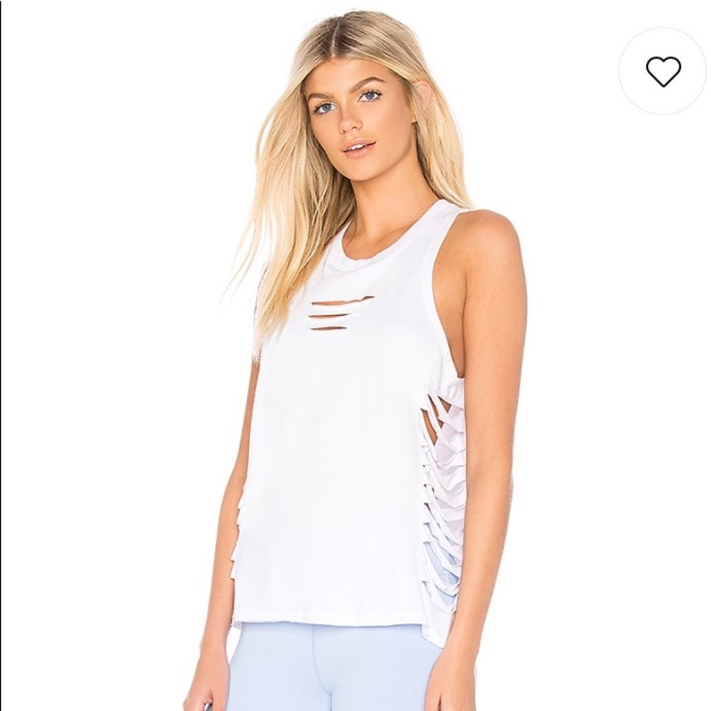 Alo Cut It Out Long Tank - White - Medium